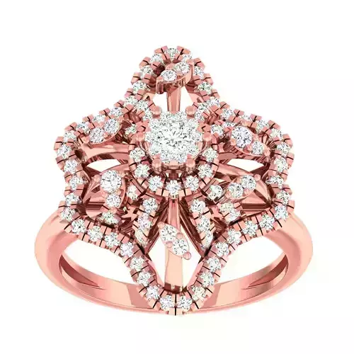 High Jewelry Cocktail Rings 3dm stl render-1 details