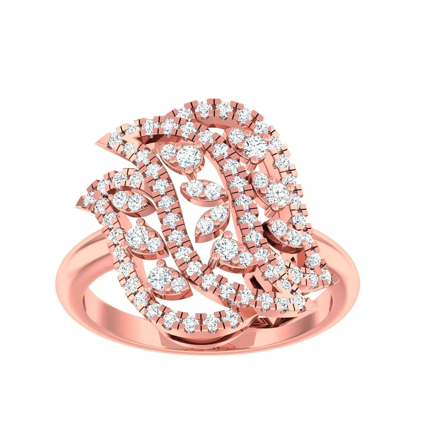 High Jewelry Cocktail Rings 3dm stl render-1 details 3D print model_0