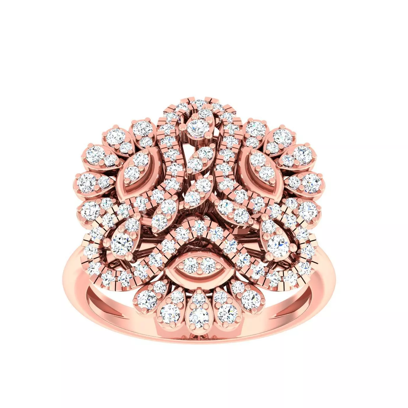 High Jewelry Cocktail Rings 3dm stl render-1 details 3D print model_0