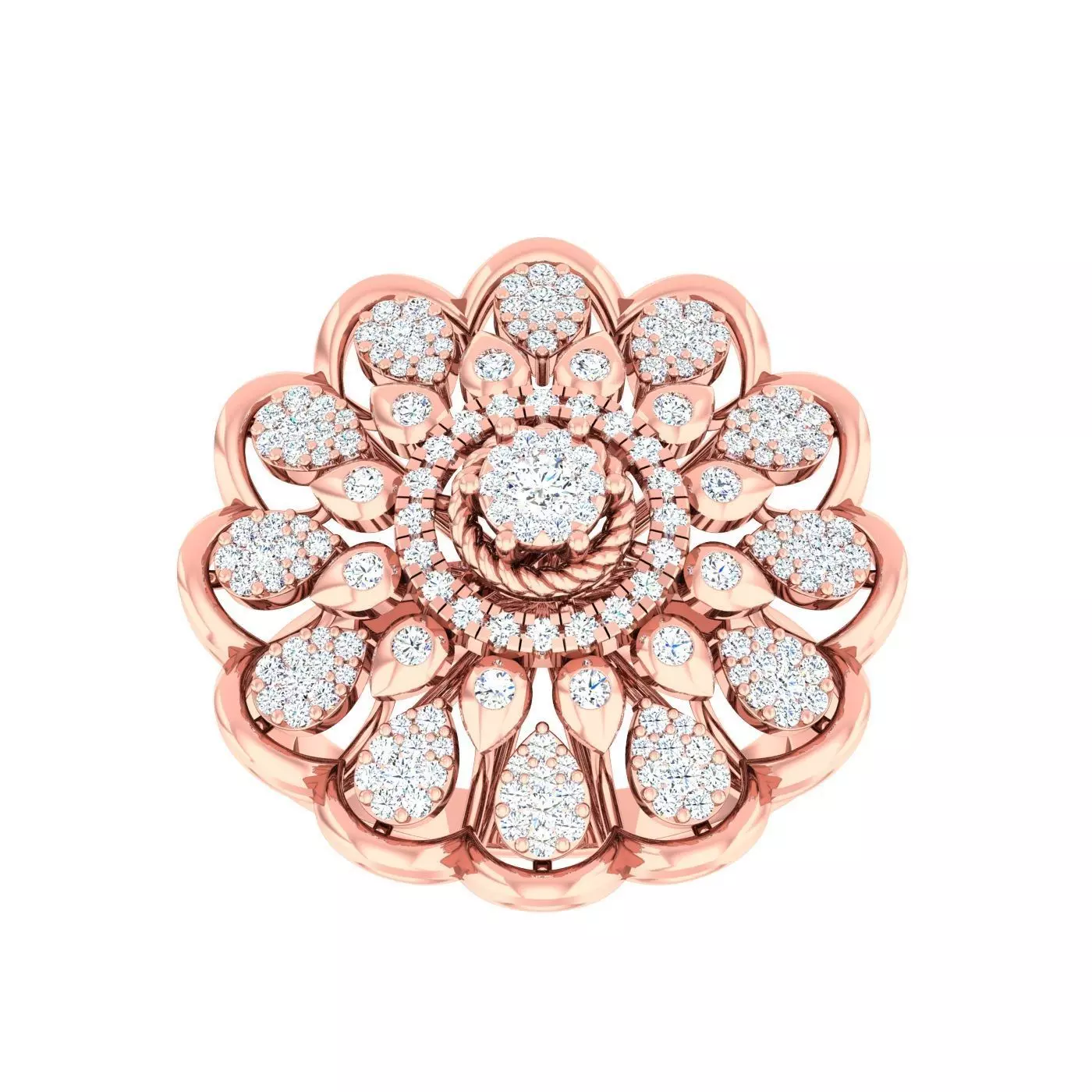 High Jewelry Cocktail Rings 3dm stl render-1 details 3D print model_0