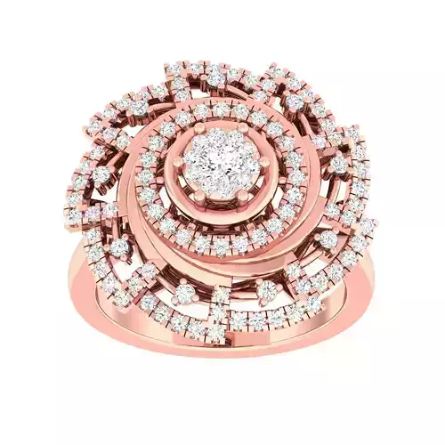 High Jewelry Cocktail Rings 3dm stl render-1 details