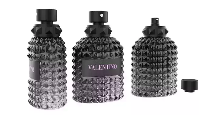 TOPPED CUT GLASS PERFUME BOTTLE 3D model