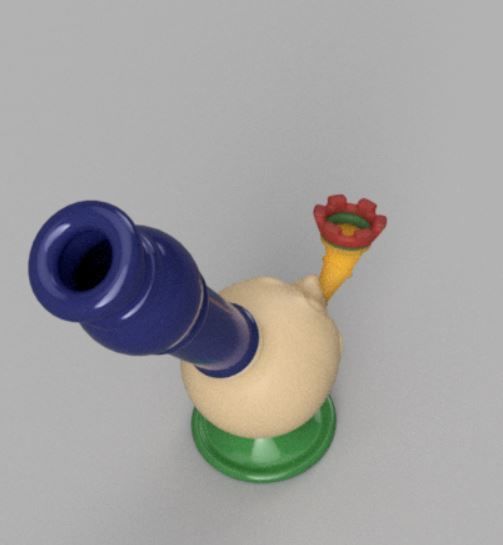 Bong Bong toy pipe with flower 3D print model_3
