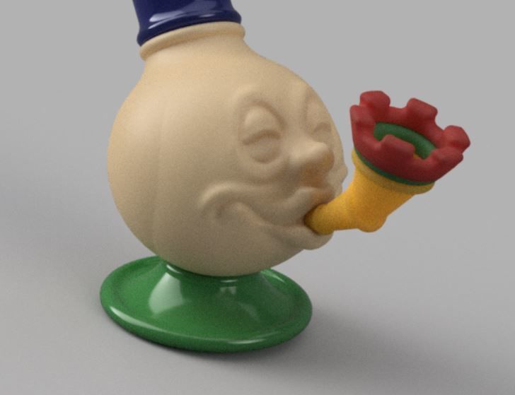 Bong Bong toy pipe with flower 3D print model_1