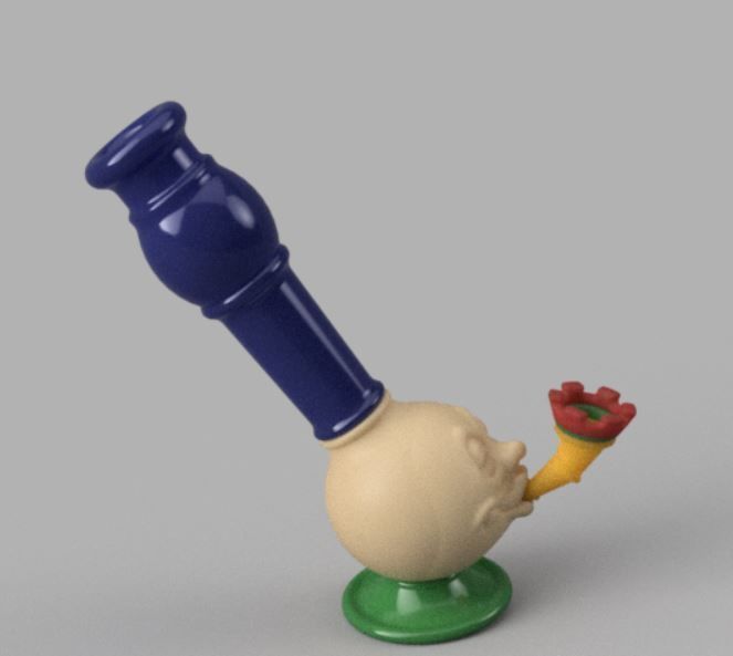 Bong Bong toy pipe with flower 3D print model_4
