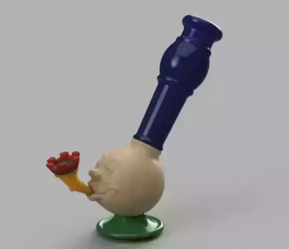 Bong Bong toy pipe with flower 3D print model
