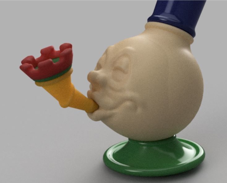 Bong Bong toy pipe with flower 3D print model_2