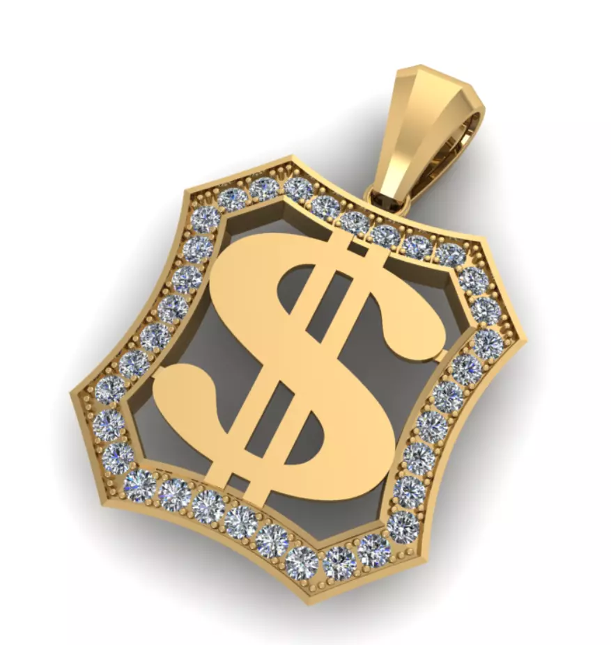 S-shaped Pendant Gold 3D print model