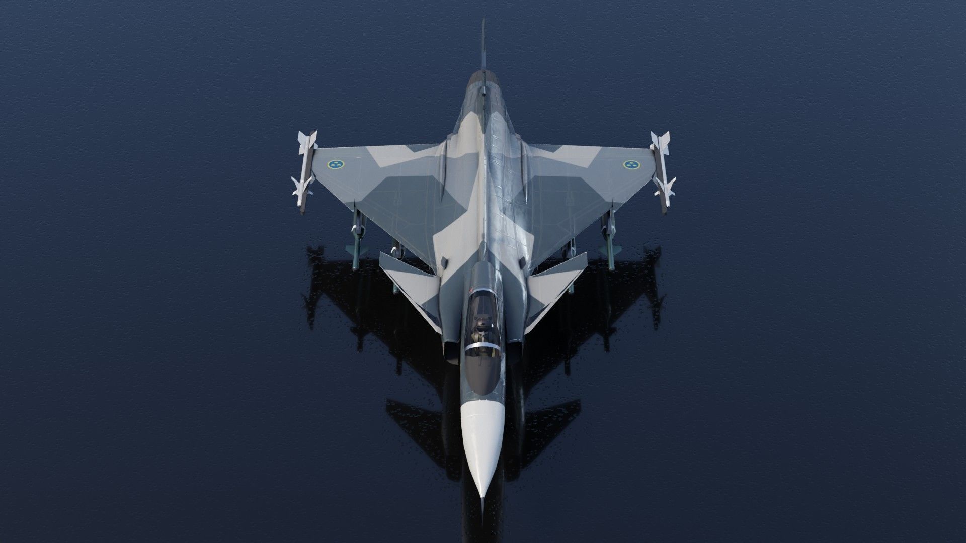 SAAB JAS-39 Gripen Low-poly 3D model_5