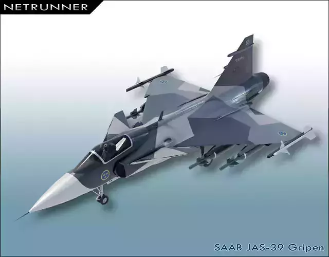 SAAB JAS-39 Gripen Low-poly 3D model SAAB JAS-39 Gripen Low-poly 3D model