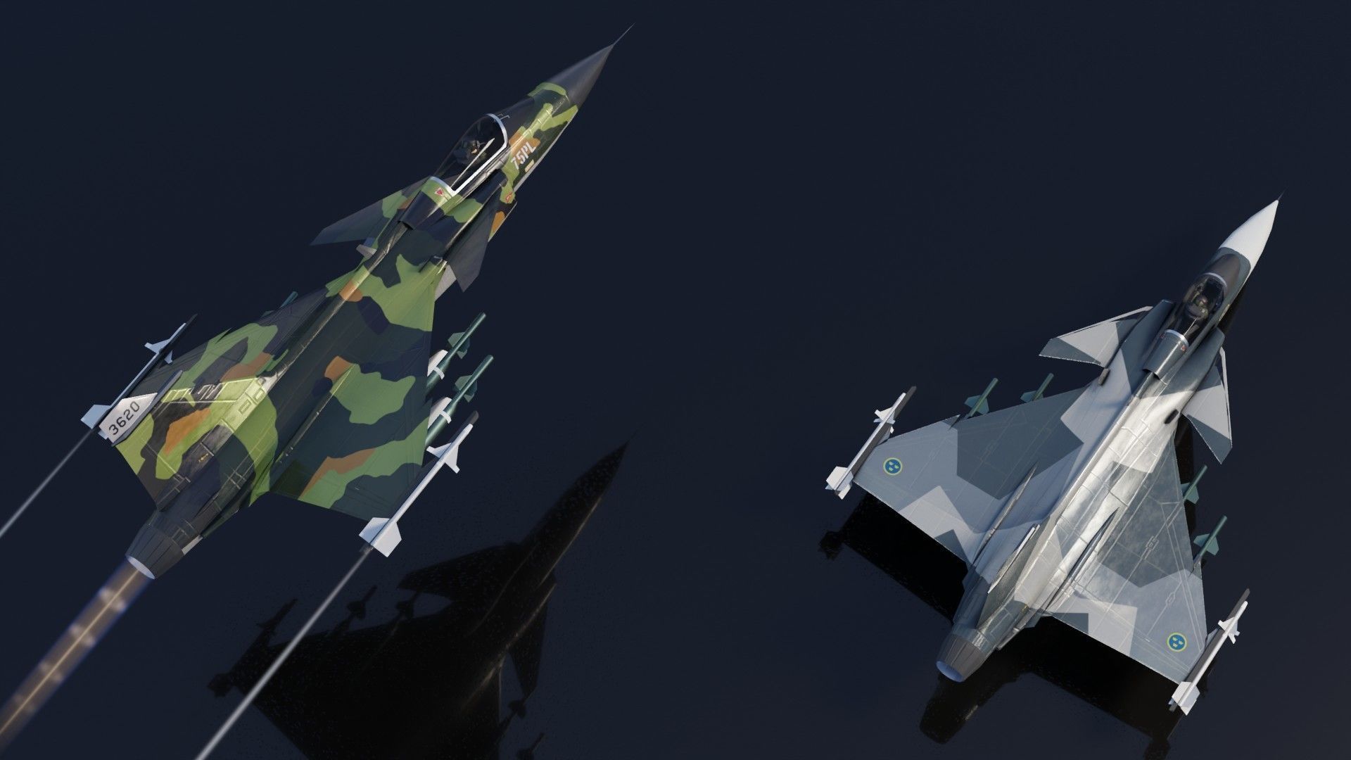 SAAB JAS-39 Gripen Low-poly 3D model_19