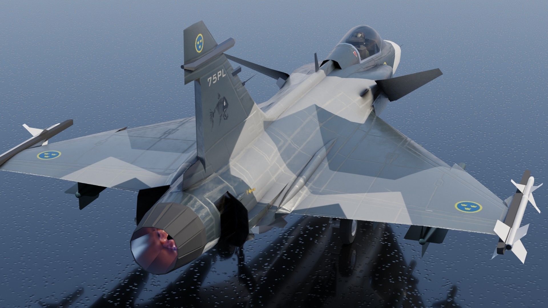 SAAB JAS-39 Gripen Low-poly 3D model_22