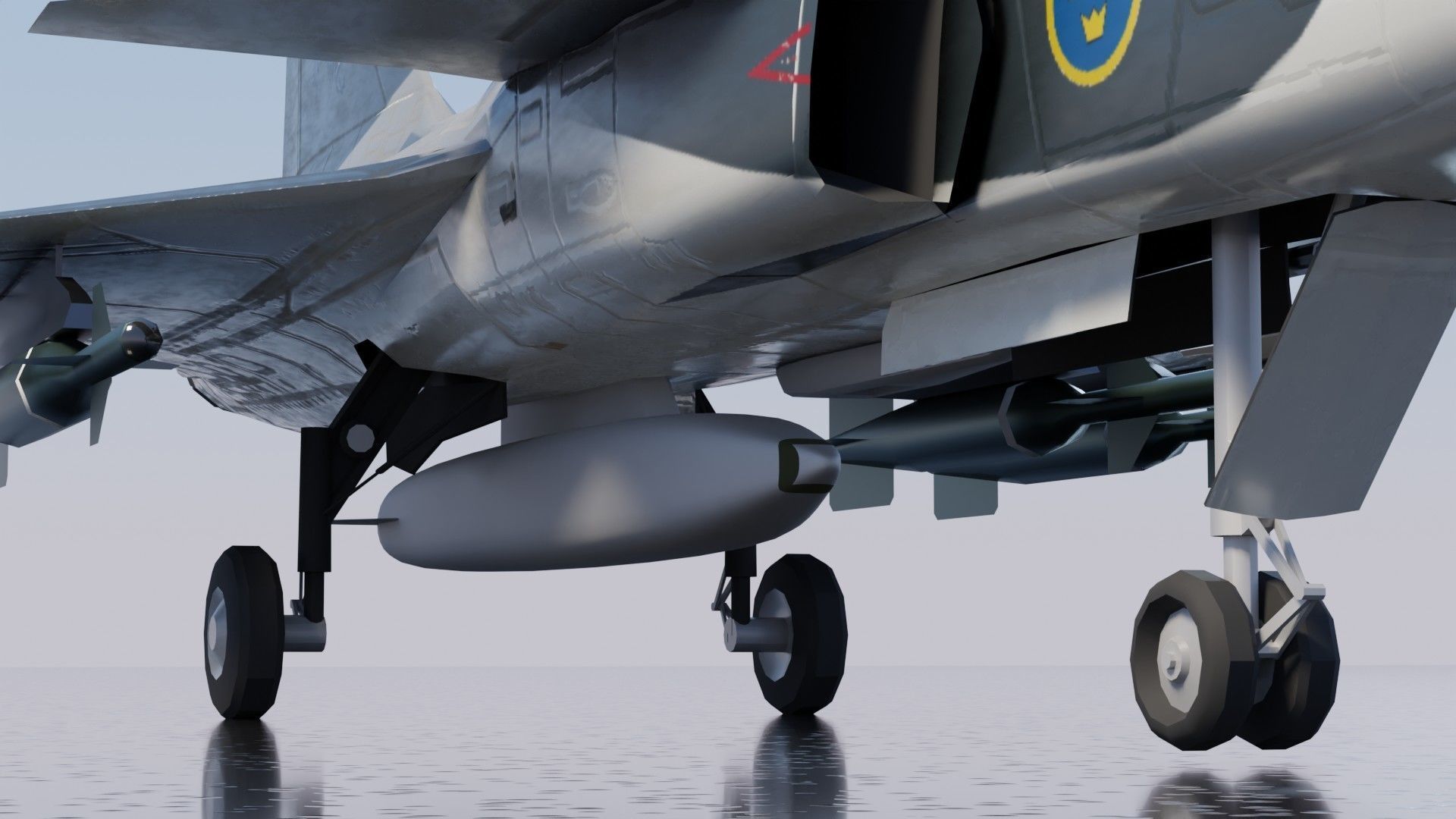 SAAB JAS-39 Gripen Low-poly 3D model_11