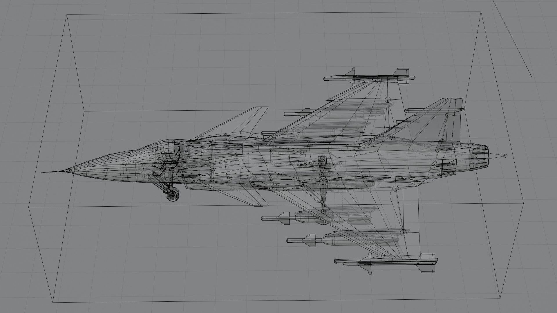SAAB JAS-39 Gripen Low-poly 3D model_4