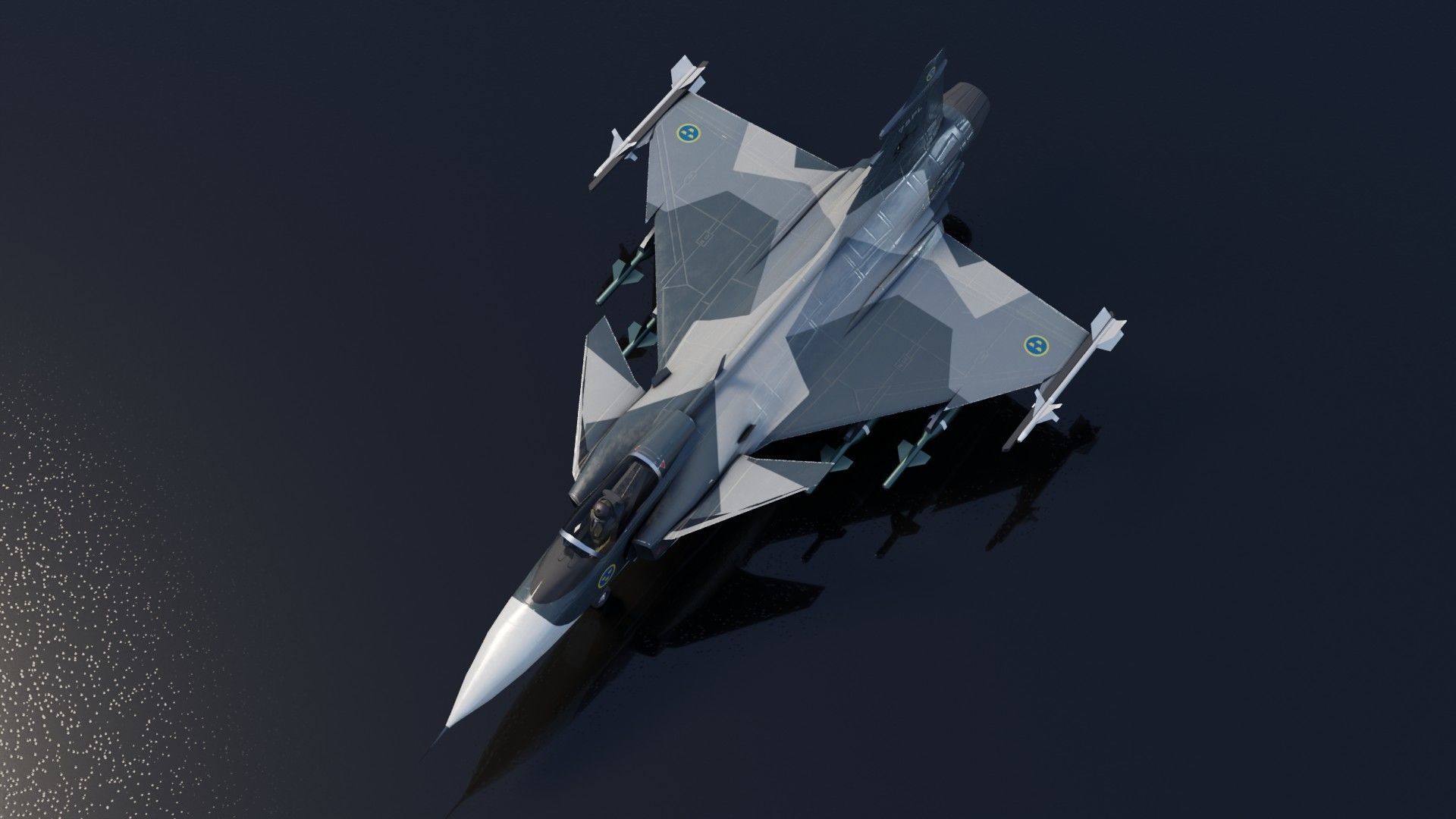 SAAB JAS-39 Gripen Low-poly 3D model_9