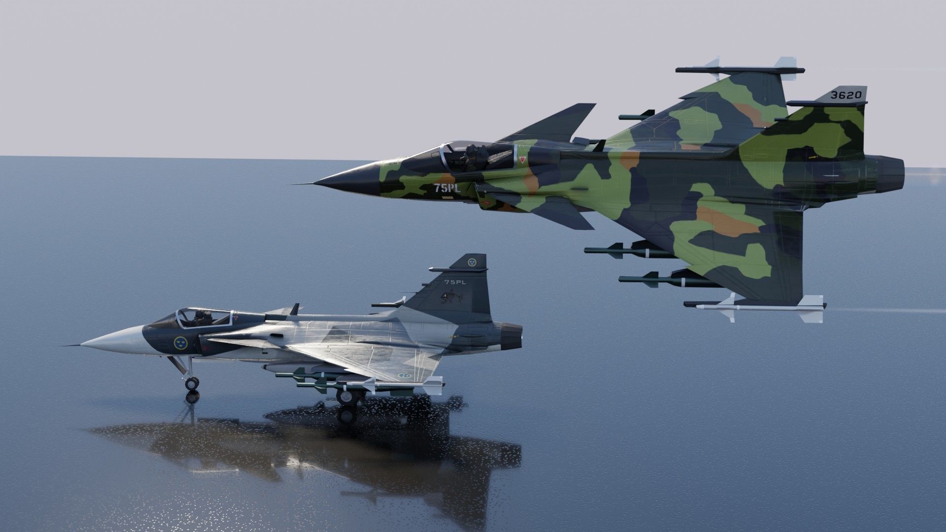 SAAB JAS-39 Gripen Low-poly 3D model_16