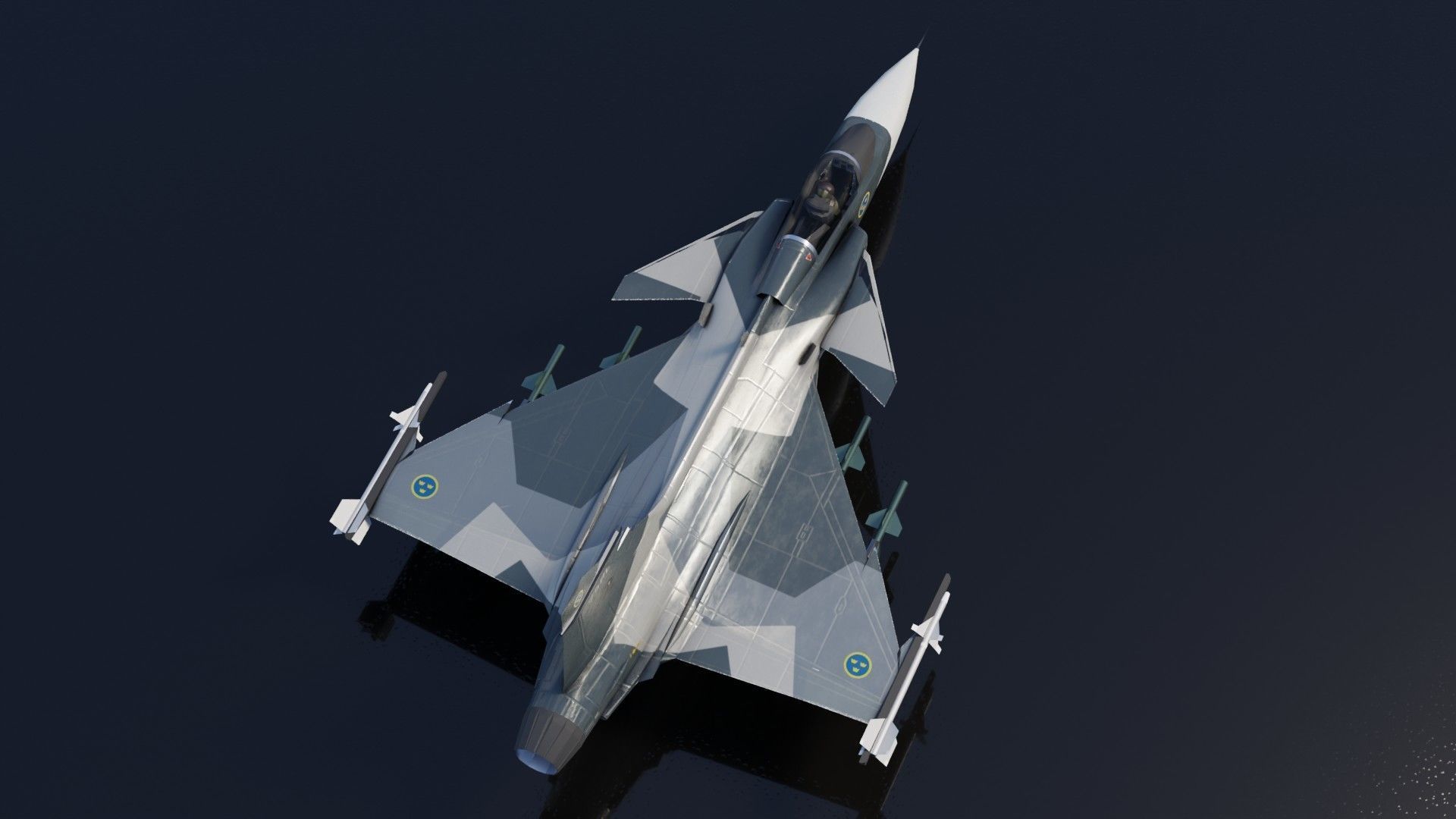 SAAB JAS-39 Gripen Low-poly 3D model_8