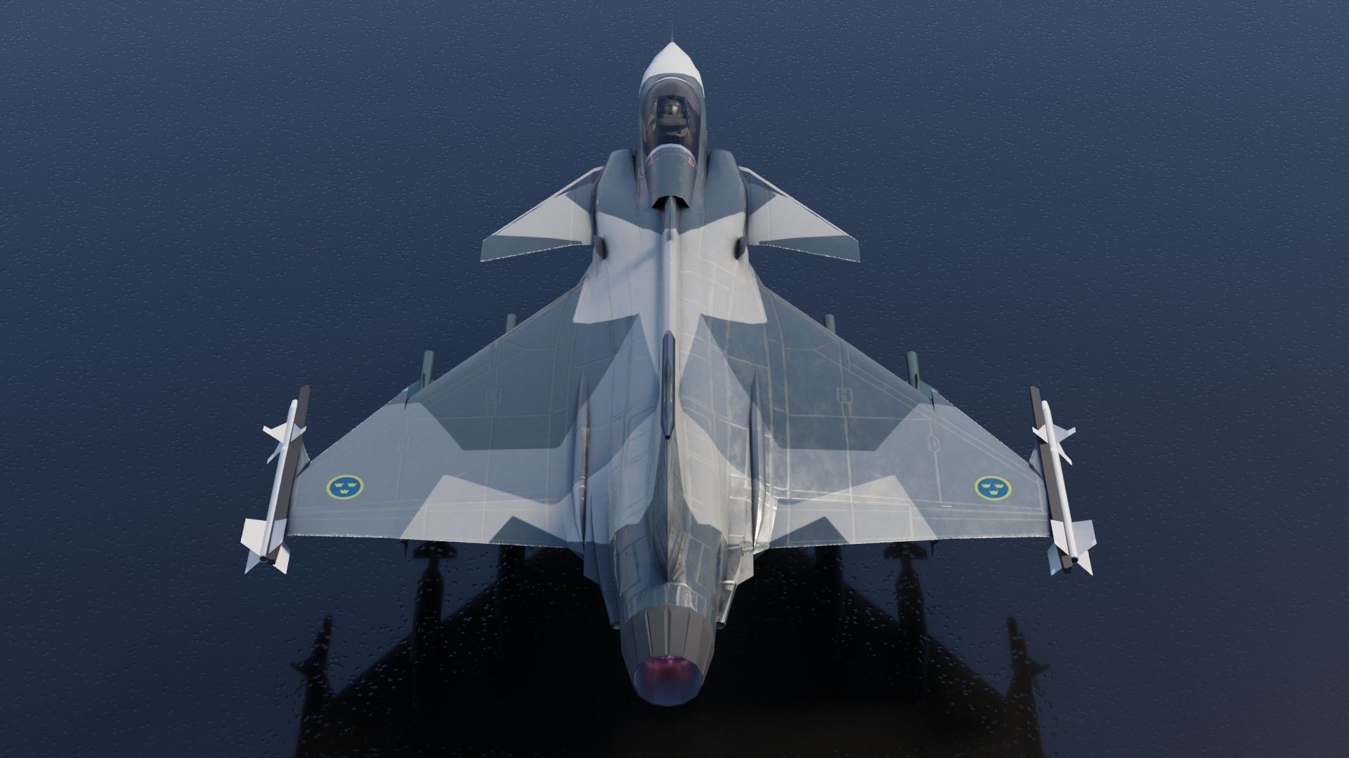 SAAB JAS-39 Gripen Low-poly 3D model_6