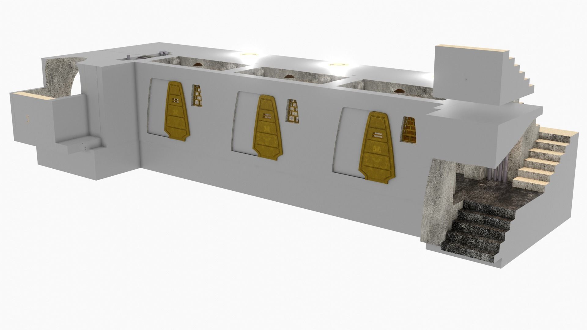 Jabbas Throne Room - Set 7EF - Prison Area 1-6 scale 3D print model_15