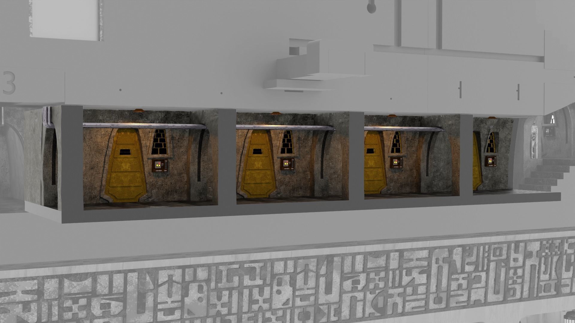 Jabbas Throne Room - Set 7EF - Prison Area 1-6 scale 3D print model_22