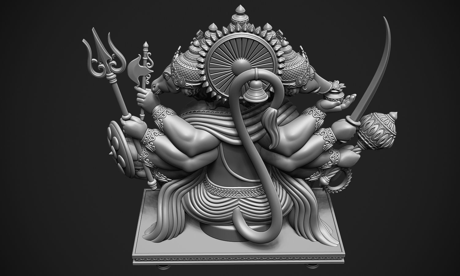 Panchmukhi Hanuman 3D print model_5