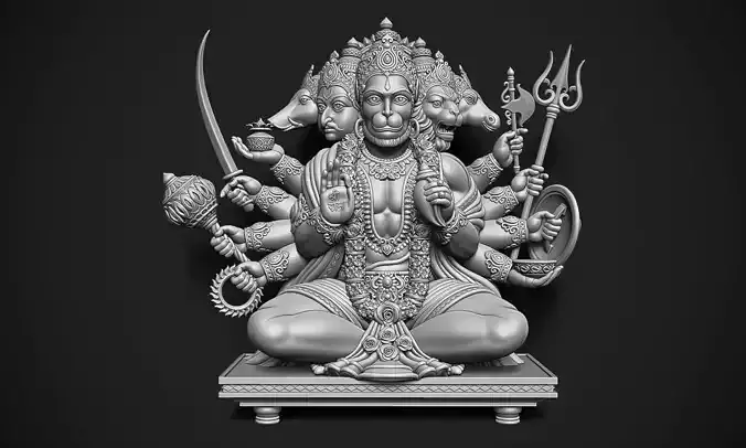 Panchmukhi Hanuman 3D print model