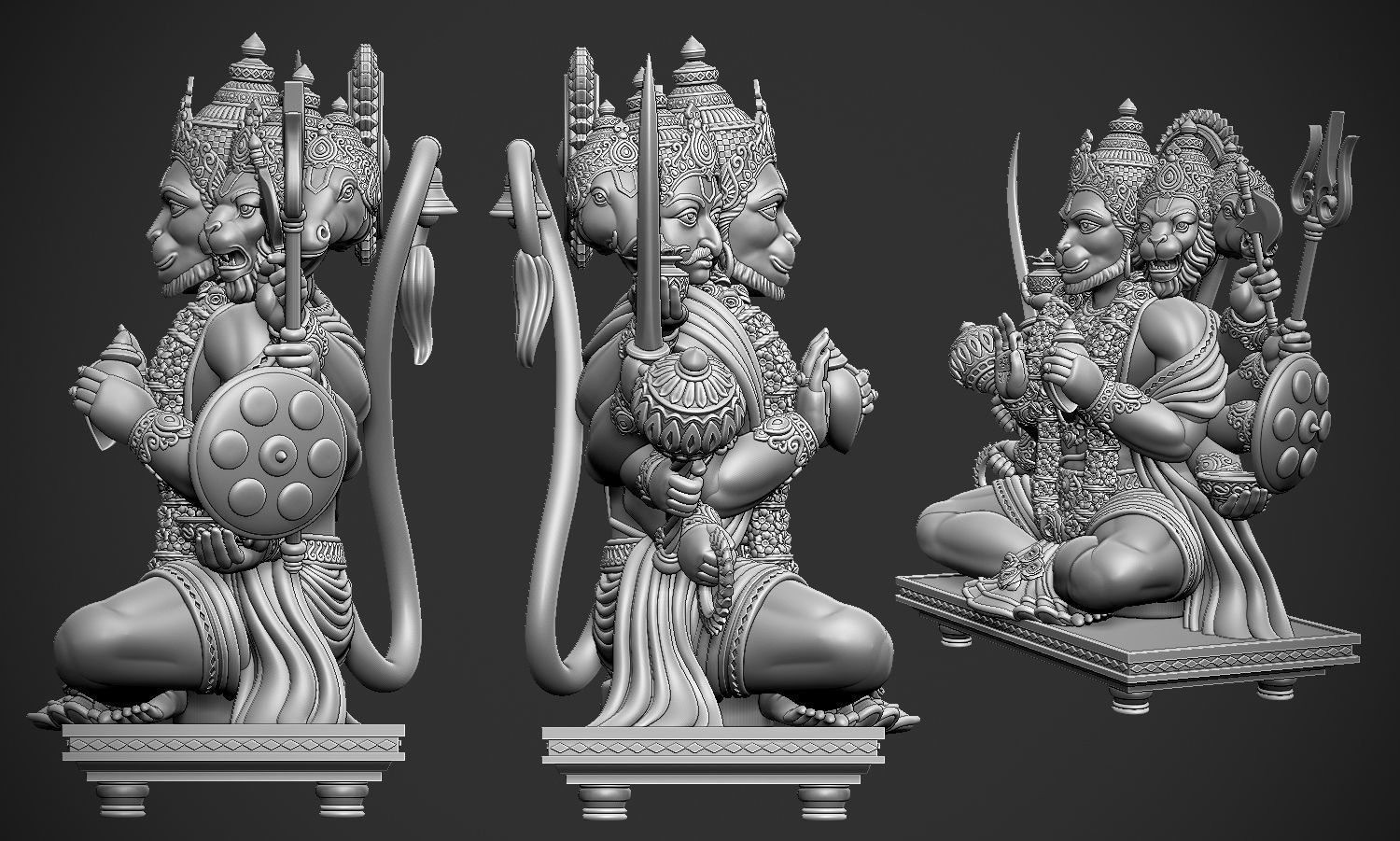 Panchmukhi Hanuman 3D print model_12