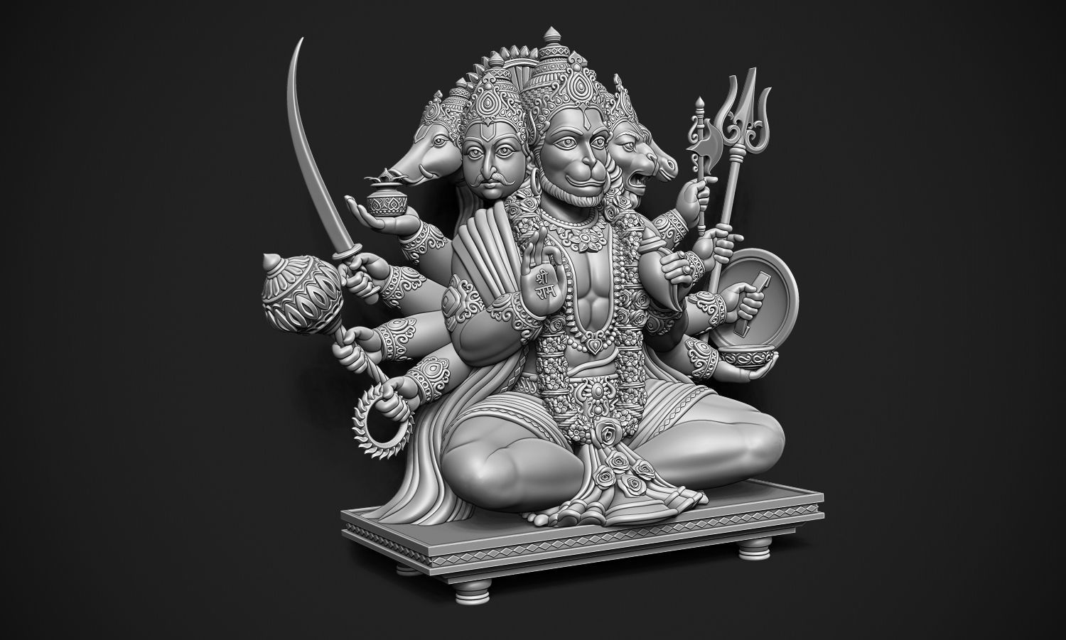 Panchmukhi Hanuman 3D print model_1