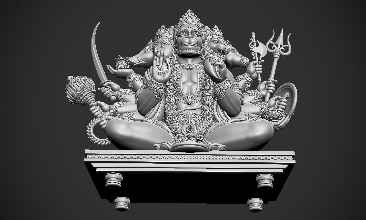 Panchmukhi Hanuman 3D print model_14
