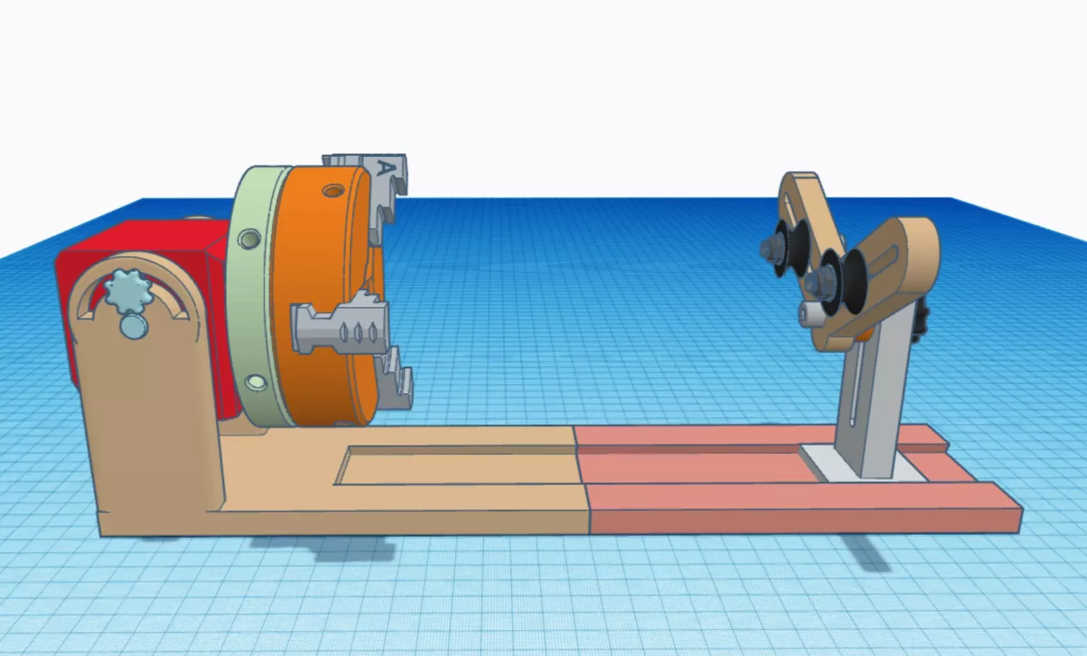 DIY CHUCK ROTARY  Y AXIS FOR LASER ENGRAVER 3D print model_0