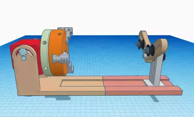 DIY CHUCK ROTARY  Y AXIS FOR LASER ENGRAVER 3D print model