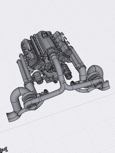 Twin Turbo Hemi Supercharged Complete High Detail 3D print model 3D print model 3