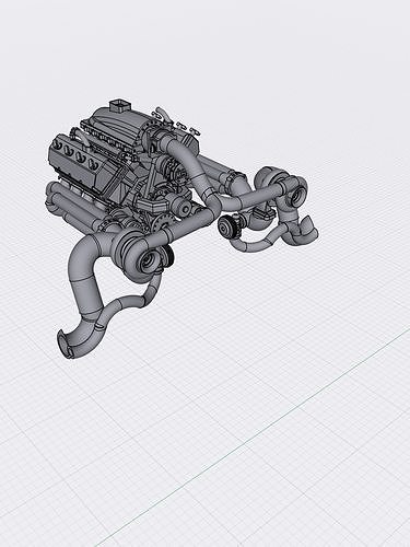 Twin Turbo Hemi Supercharged Complete High Detail 3D print model 3D print model 4