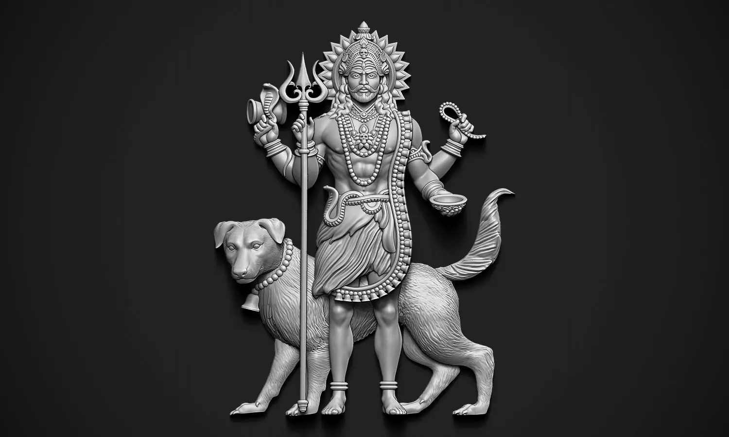 Kal Bhairav Relief 3D print model