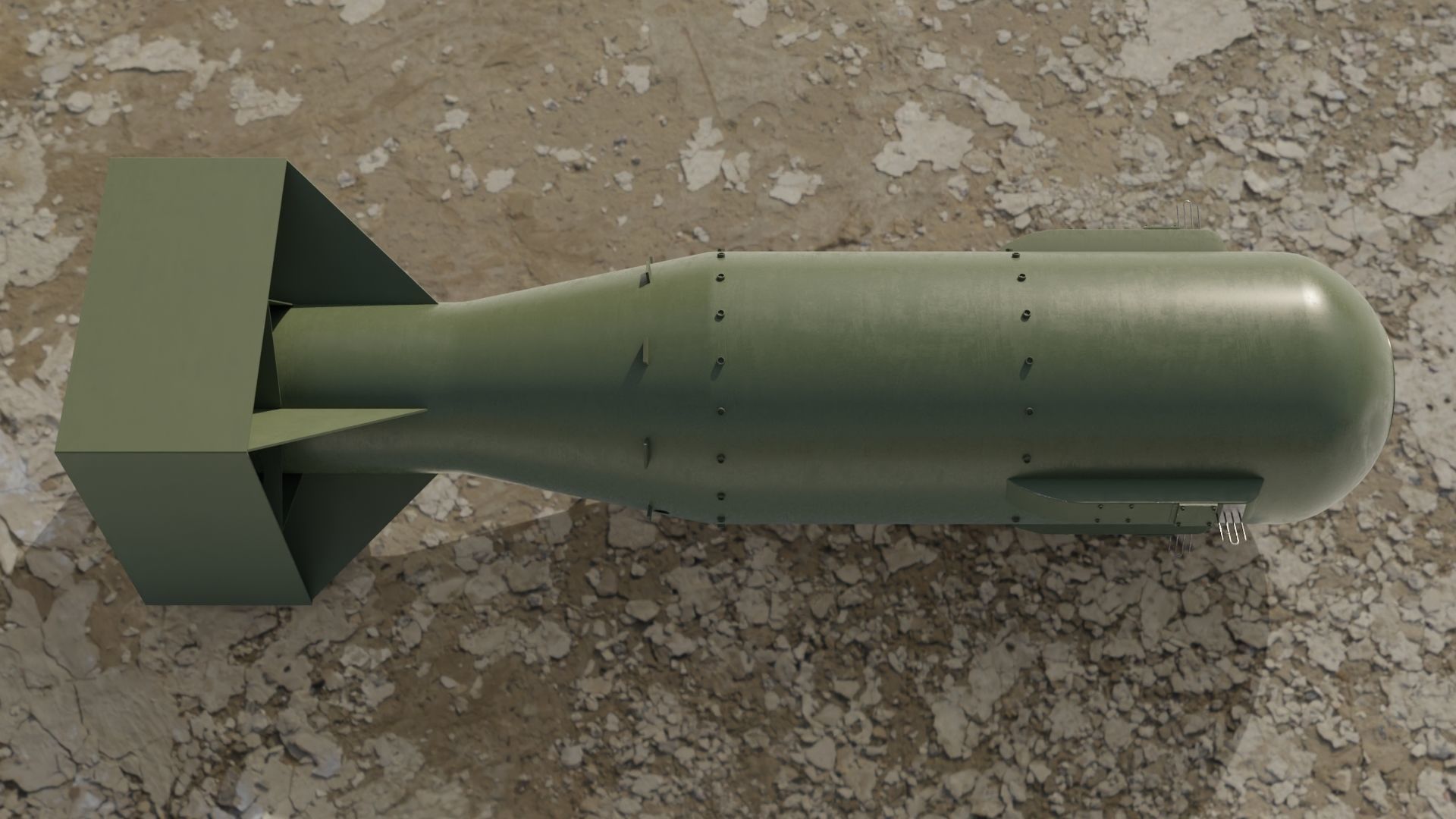 Little Boy nuclear bomb Low-poly 3D model_5