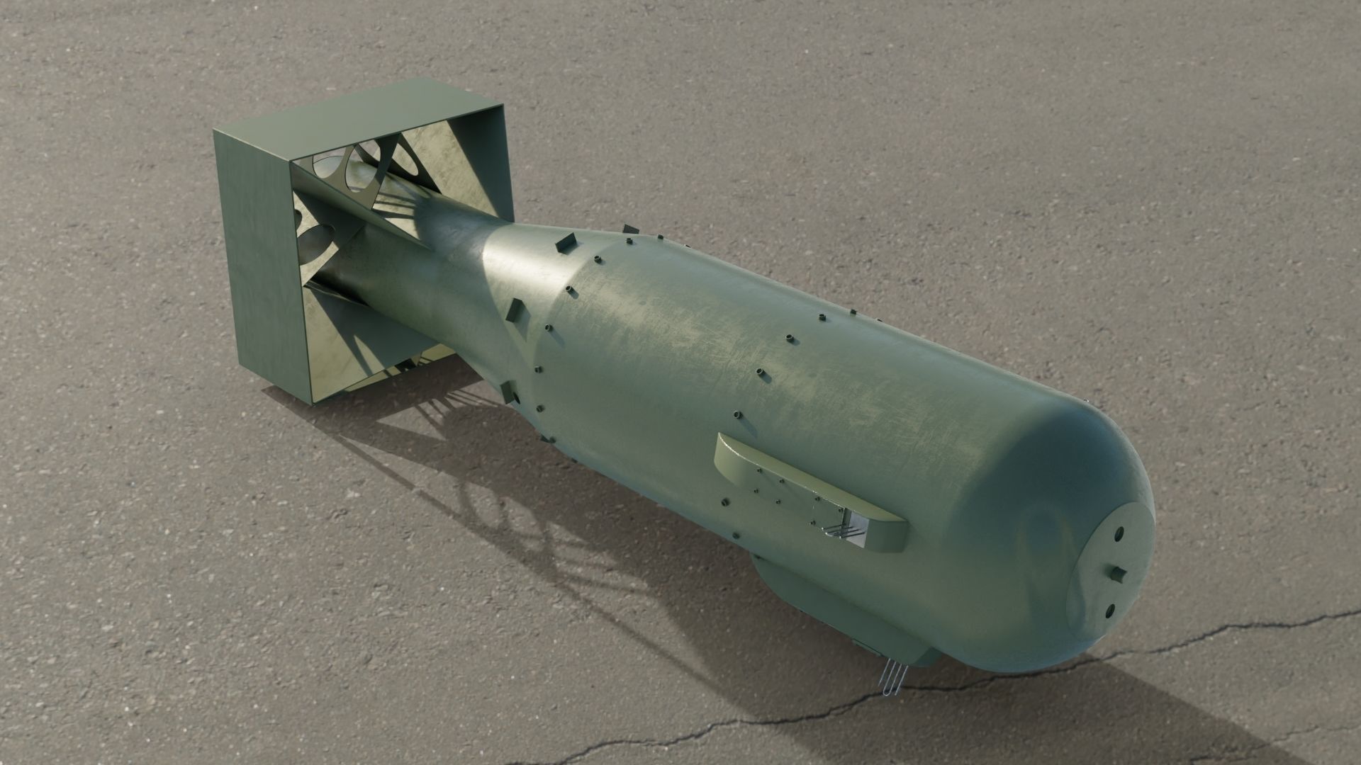 Little Boy nuclear bomb Low-poly 3D model_3