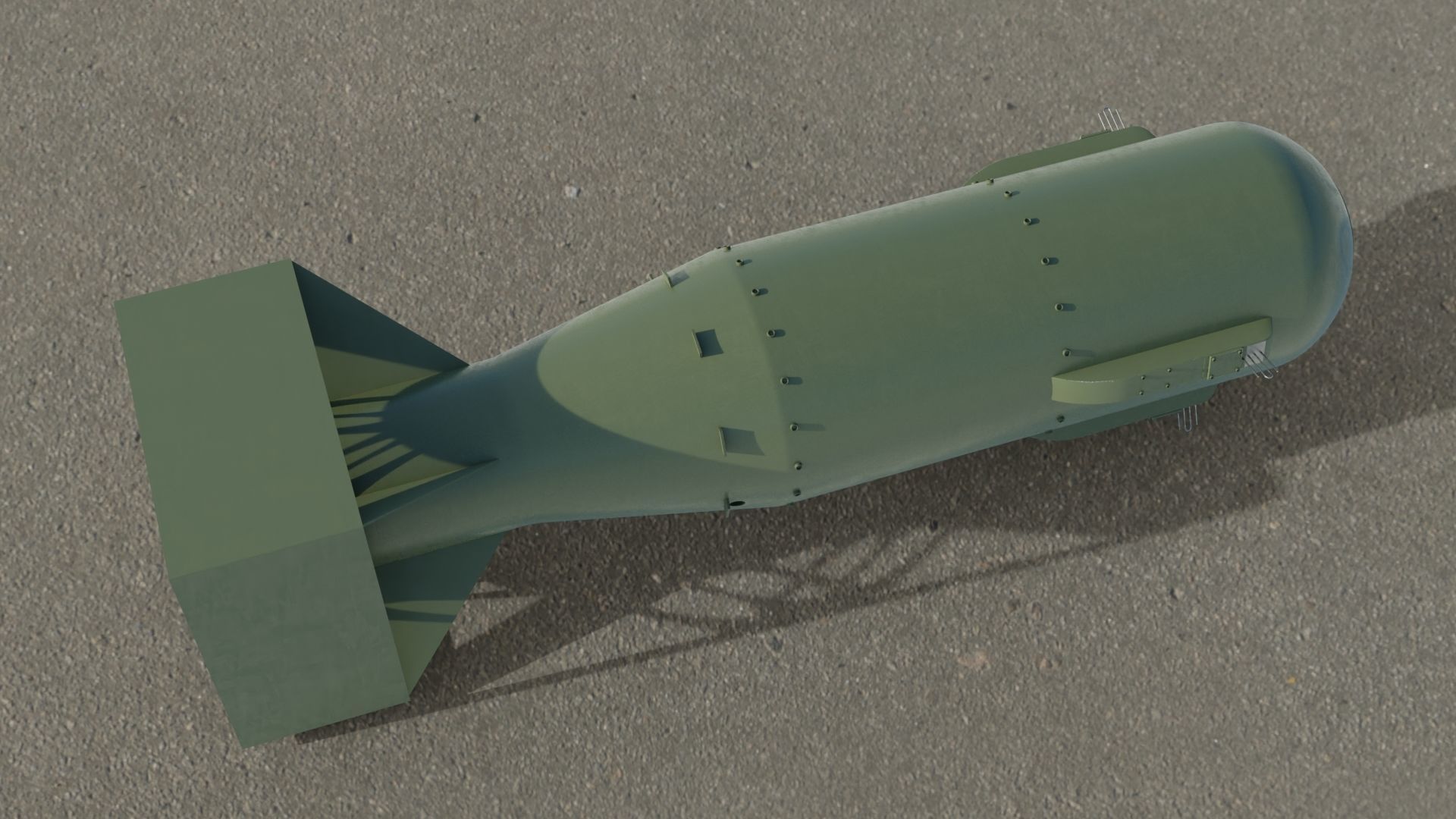 Little Boy nuclear bomb Low-poly 3D model_9