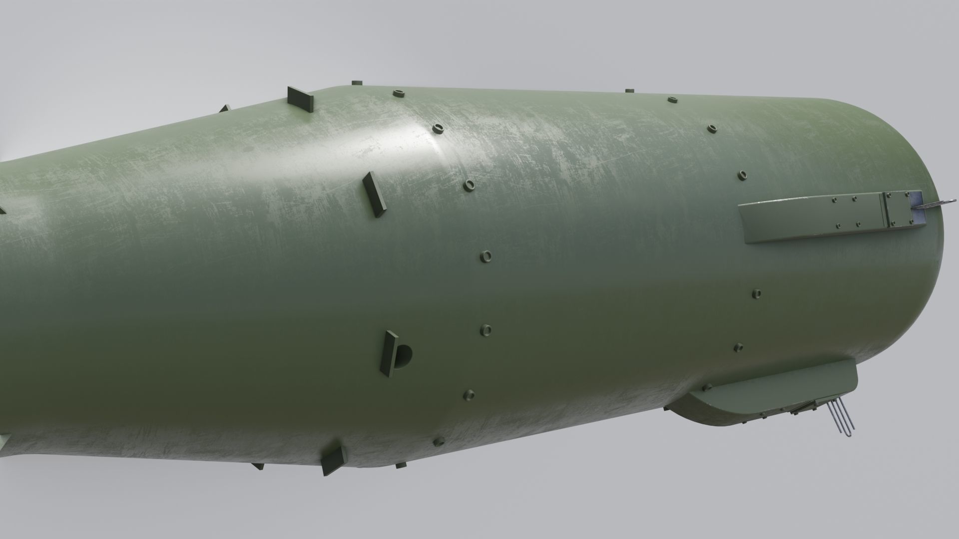 Little Boy nuclear bomb Low-poly 3D model_16