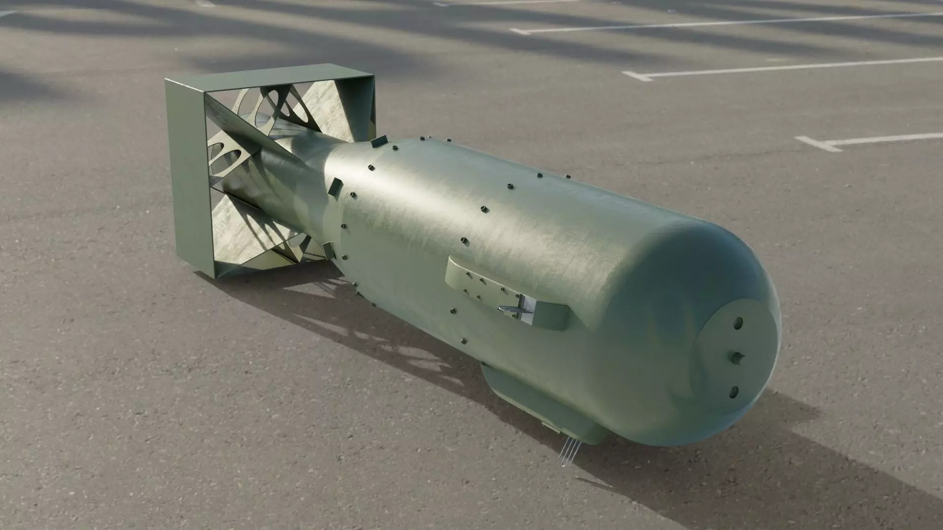 Little Boy nuclear bomb Low-poly 3D model_0