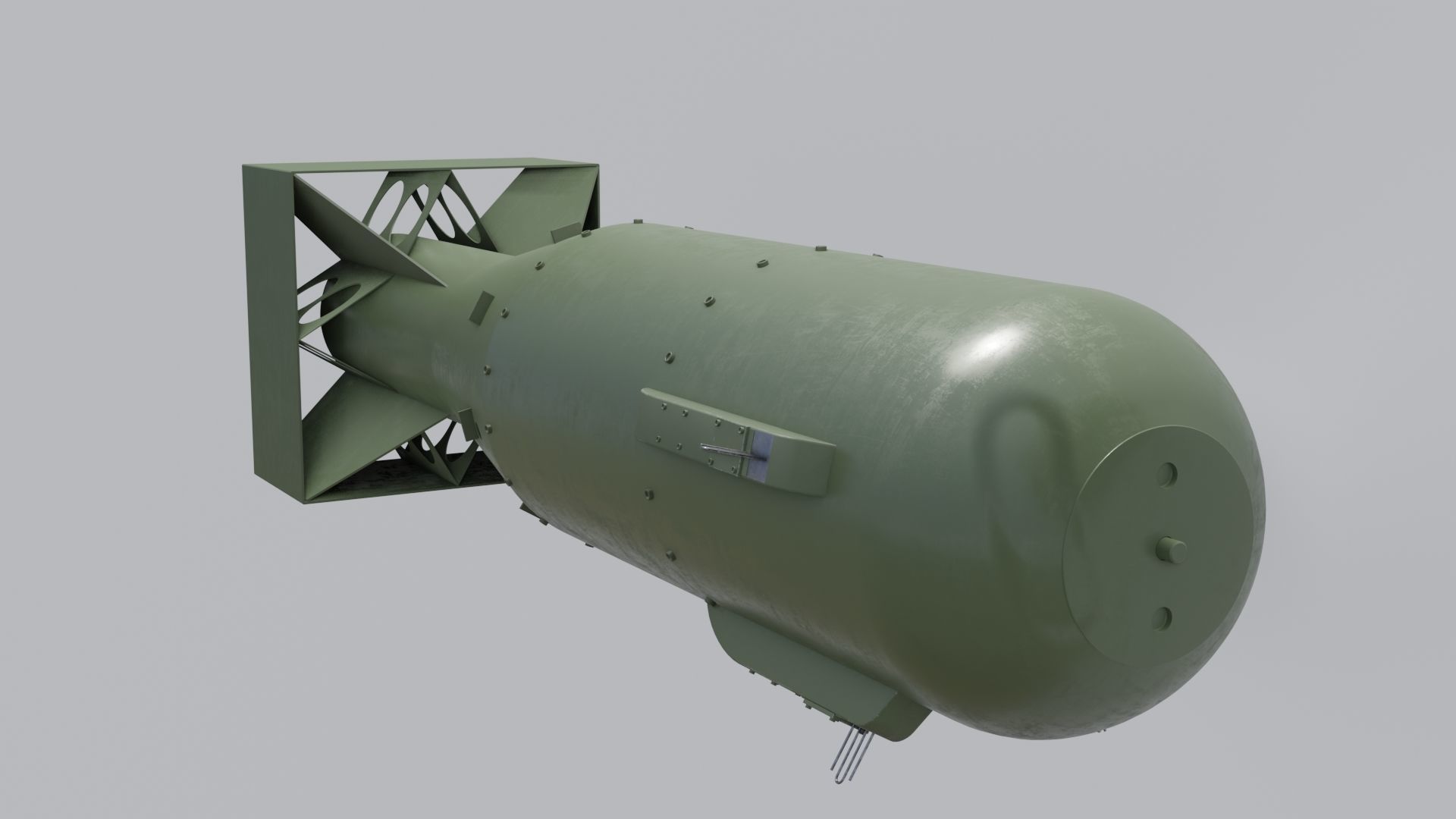 Little Boy nuclear bomb Low-poly 3D model_14