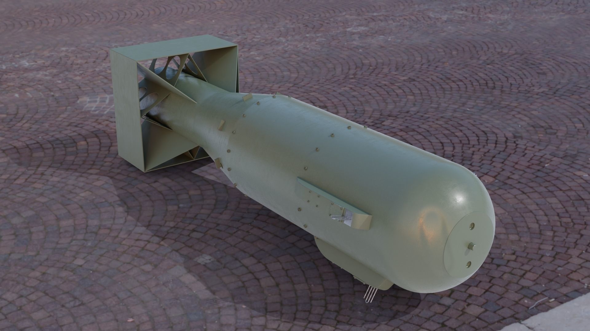 Little Boy nuclear bomb Low-poly 3D model_7