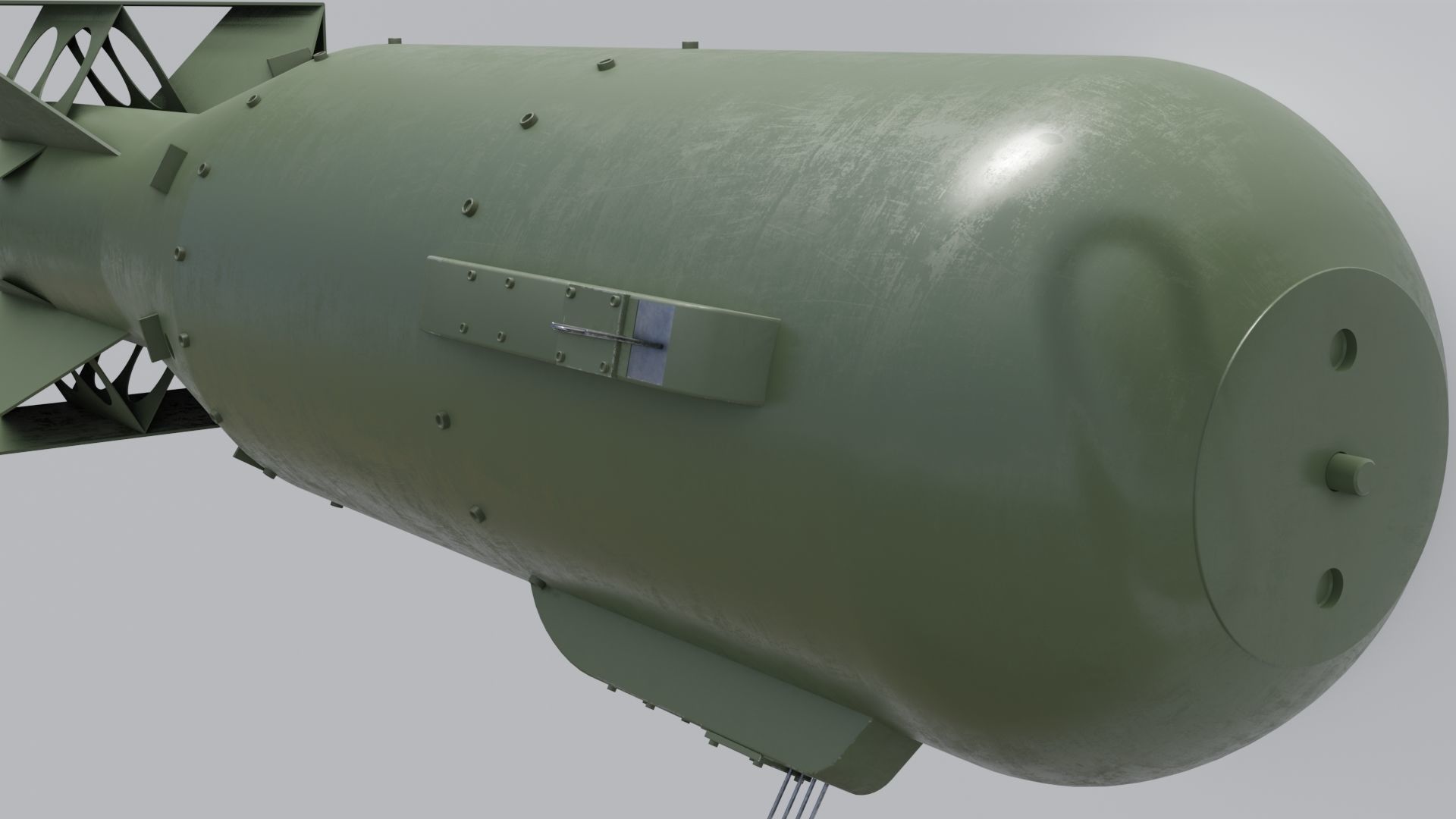 Little Boy nuclear bomb Low-poly 3D model_15