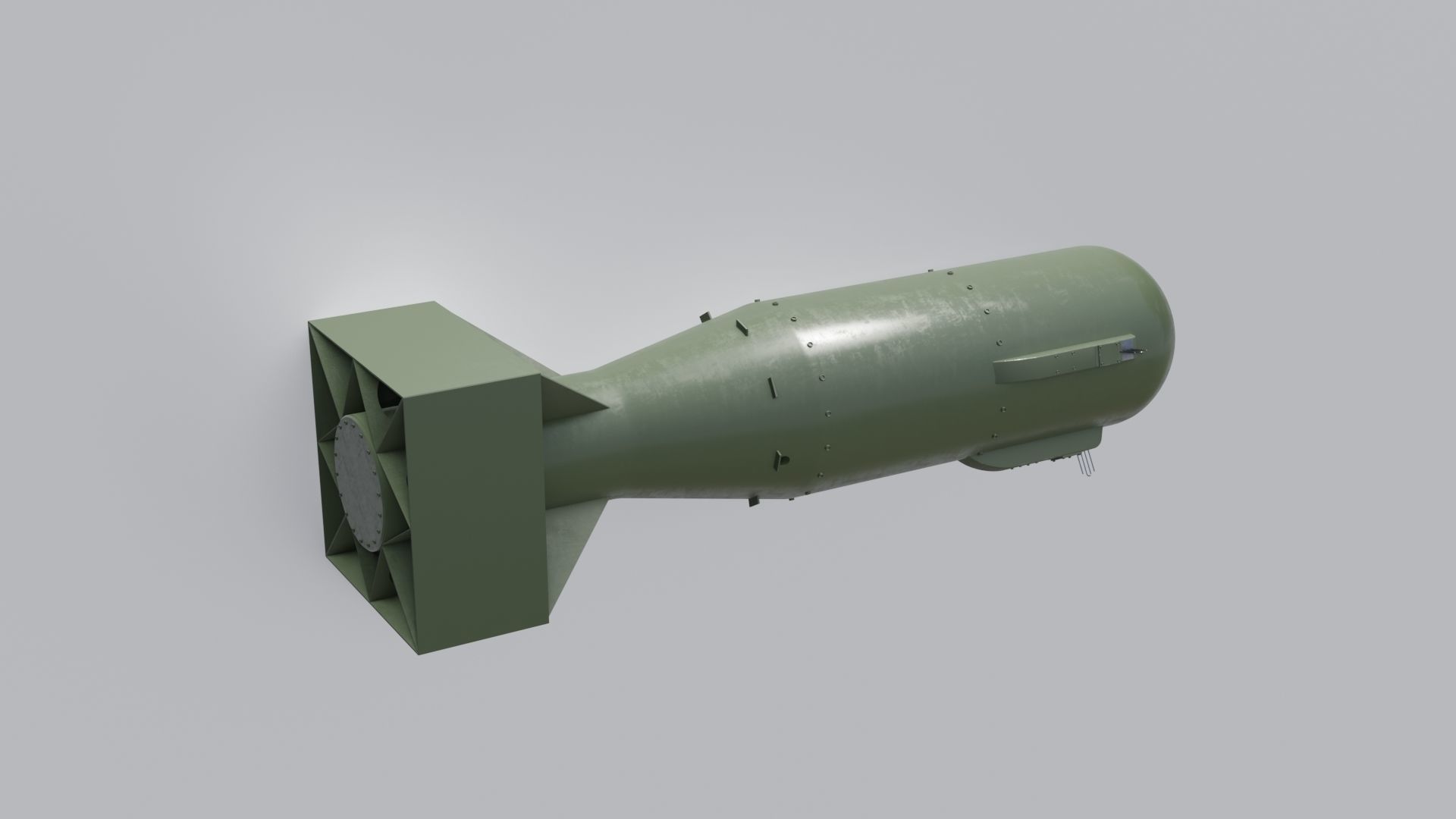 Little Boy nuclear bomb Low-poly 3D model_17