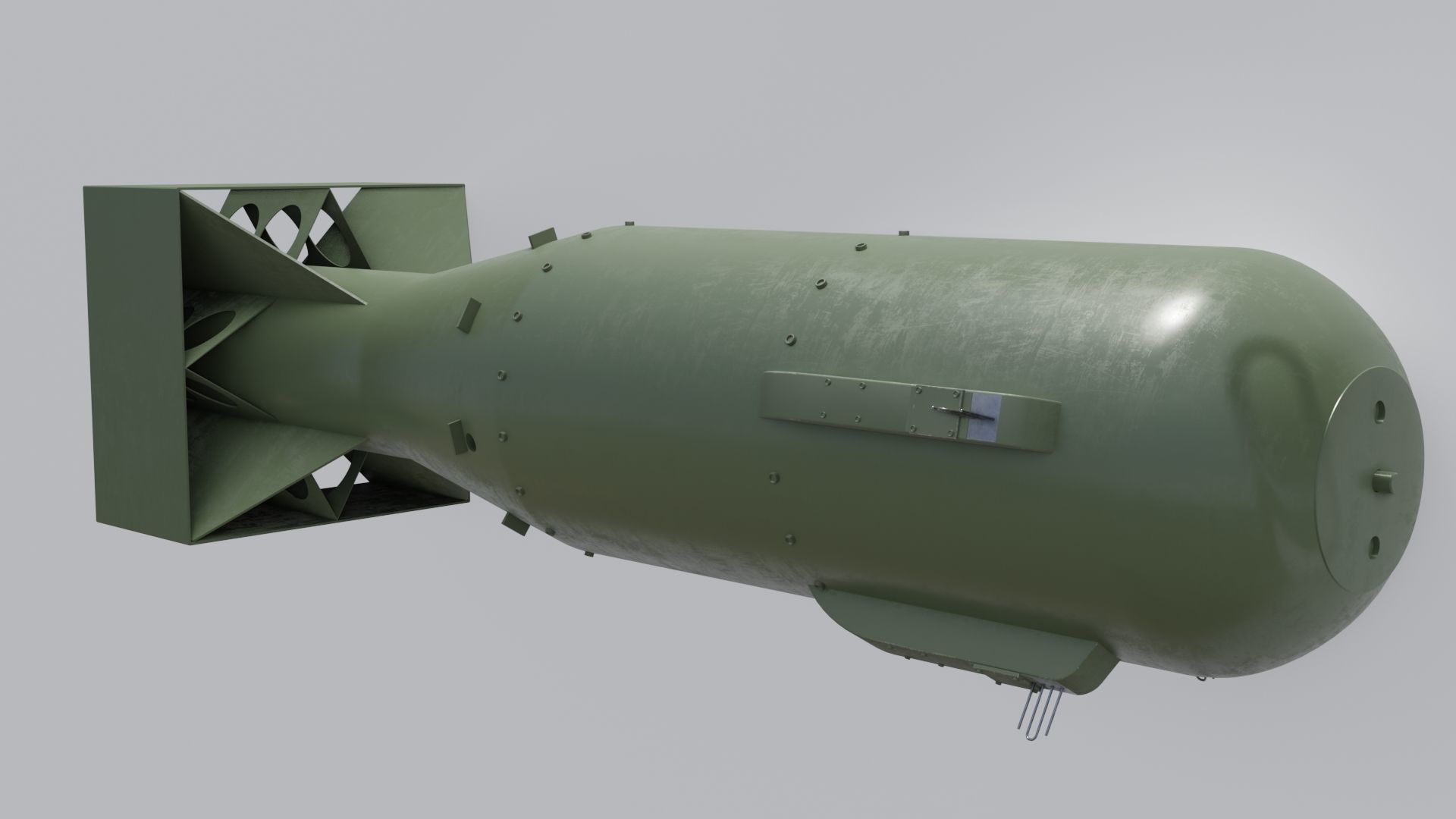 Little Boy nuclear bomb Low-poly 3D model_12