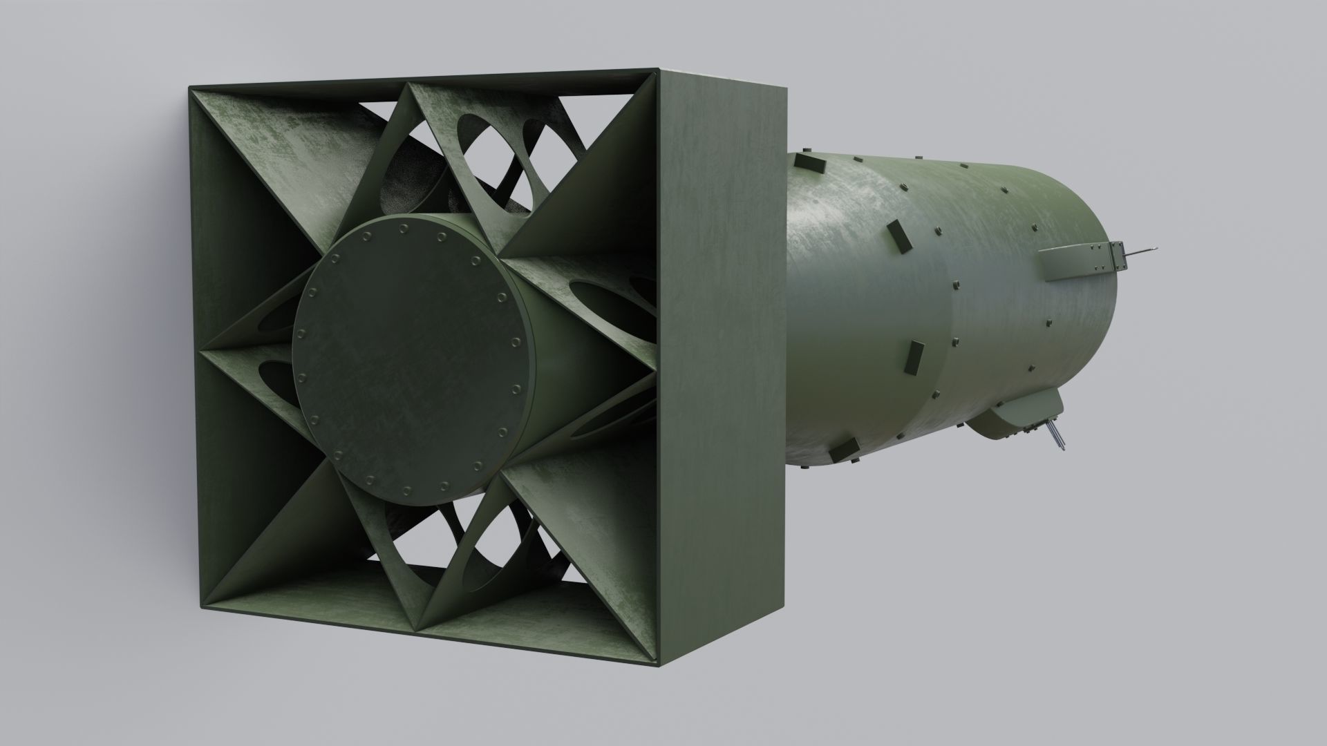 Little Boy nuclear bomb Low-poly 3D model_13