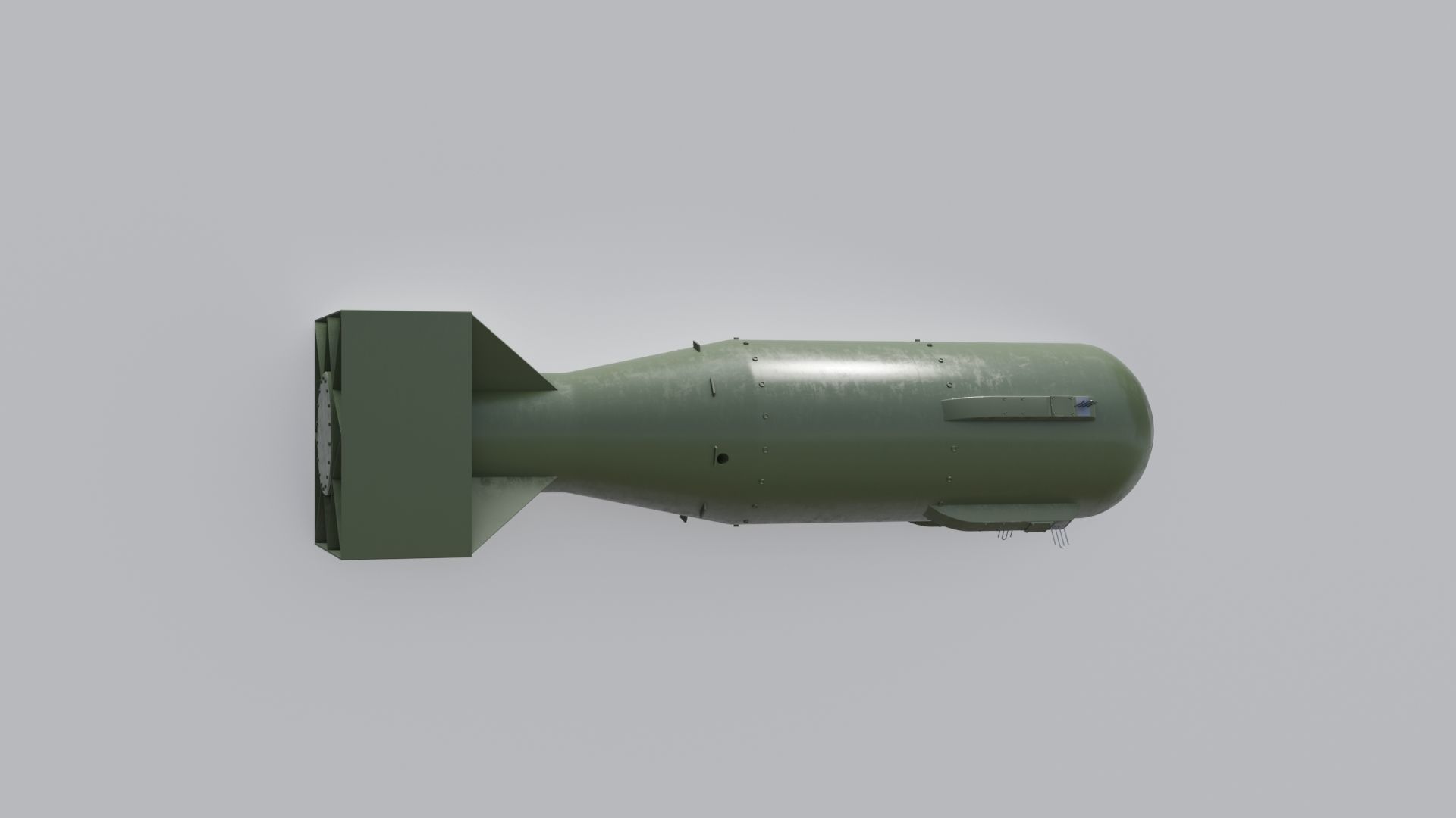Little Boy nuclear bomb Low-poly 3D model_11