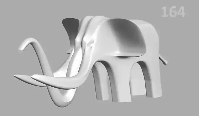 P164-mam elephant with long tusks