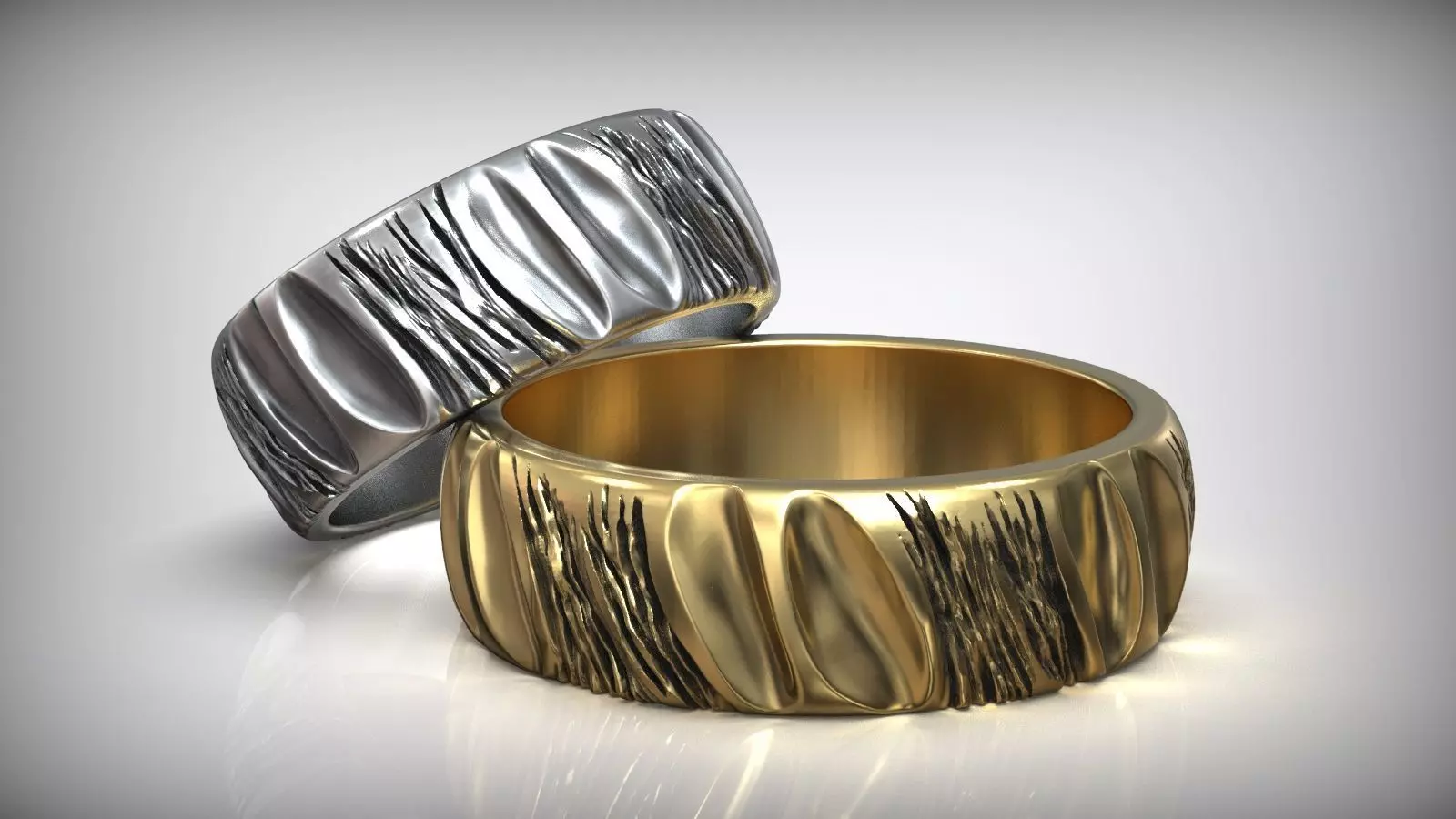 Designer Art Gold Wedding Band 3D print model