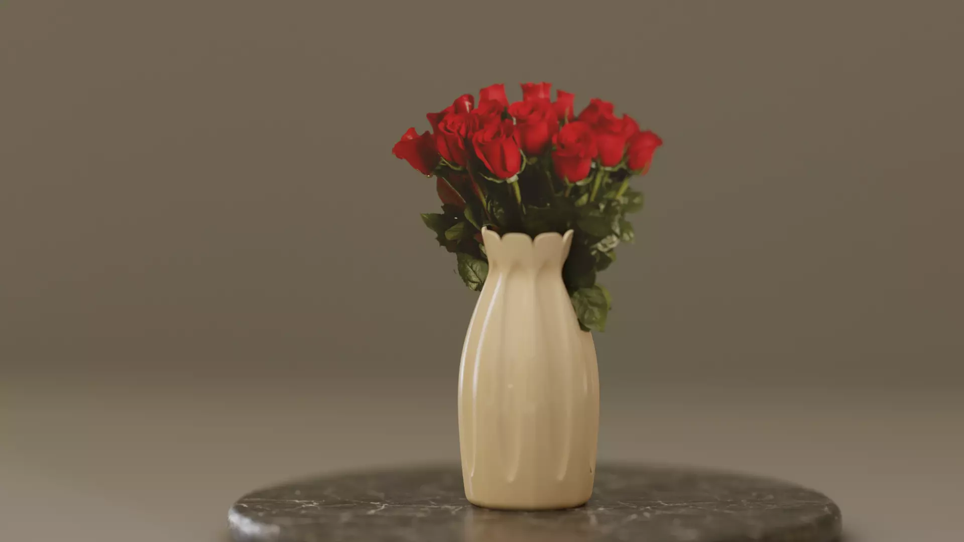 the vase roses in Free 3D model