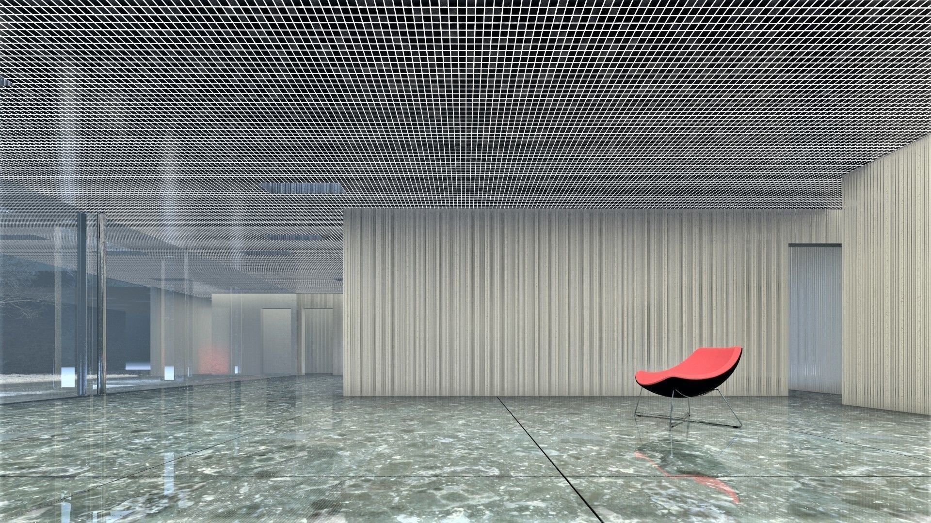 Modern Transparent House 3D model_6